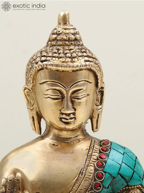 7" Blessing Buddha Brass Statue | Handmade Tibetan Buddha Idols | Made in India