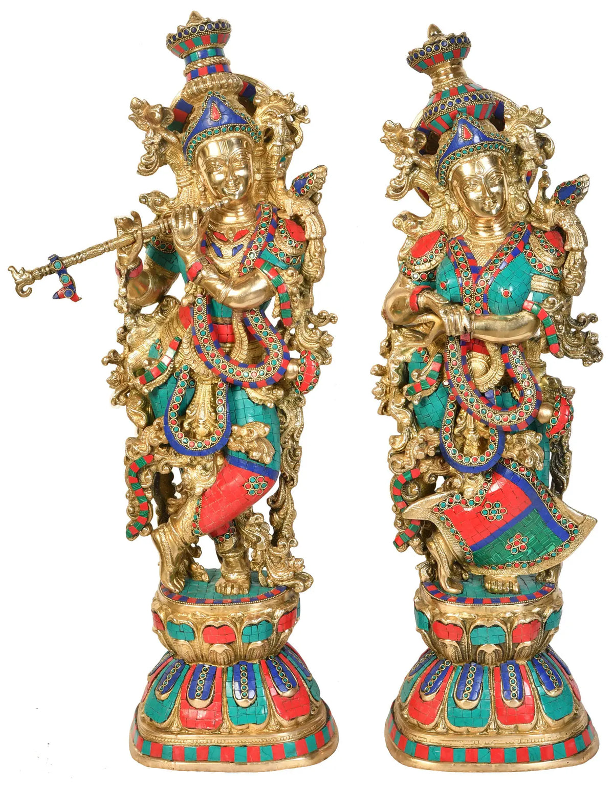 29" Radha Krishna In Brass | Handmade | Made In India