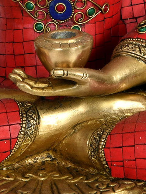 16" Tibetan Buddhist Lord Buddha in Earth Touching Gesture In Brass | Handmade | Made In India
