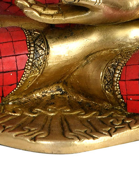 16" Tibetan Buddhist Lord Buddha in Earth Touching Gesture In Brass | Handmade | Made In India