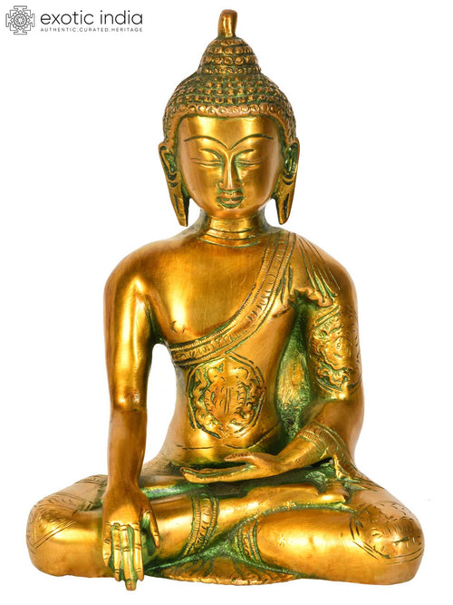 7" Tibetan Buddhist Lord Buddha Brass Handmade Statue