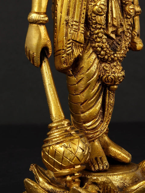 8" Standing Lord Vishnu Brass Statue | Handmade | Made in India