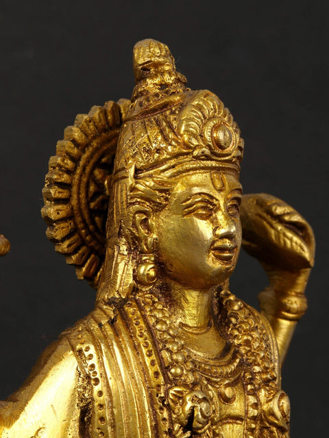 8" Standing Lord Vishnu Brass Statue | Handmade | Made in India