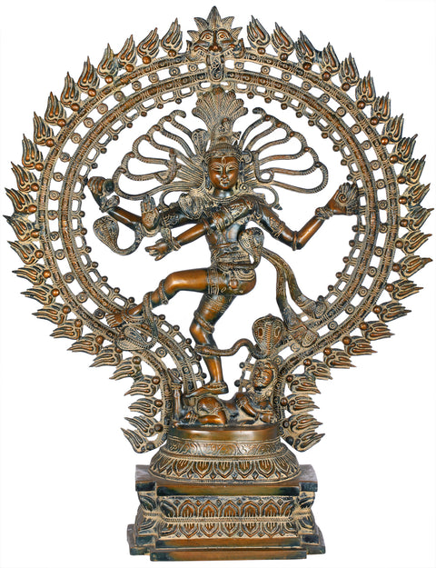 28" Nataraja Brass Sculpture – The Divine Lord of Dance | Handmade & Crafted in India