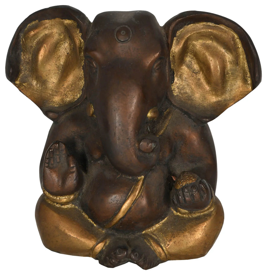 4" Brass Ganesha Idol with Sacred Thread Handmade