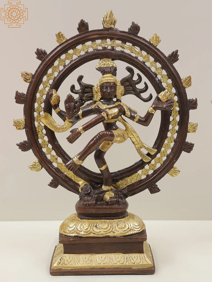 12" Handmade Lord Shiva Nataraja Brass Statue for Home Decor