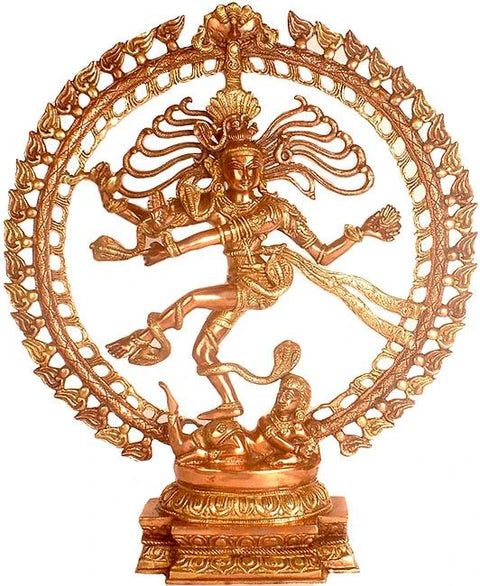 20" Handmade Brass Nataraja with Elaborate Prabha Divine Dance Sculpture | Made in India