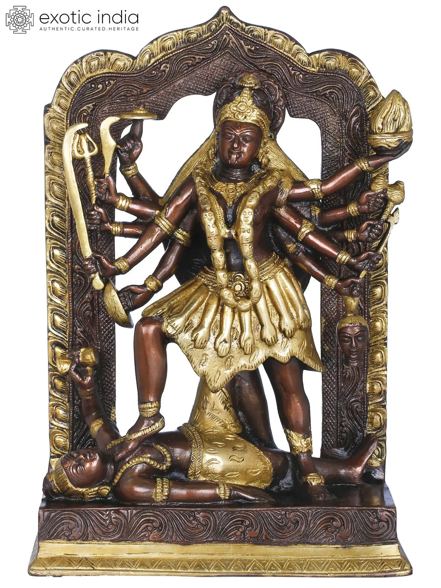 11" Goddess Kali Brass Sculpture for Pooja