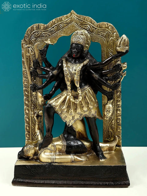11" Goddess Kali Brass Sculpture | Made in India