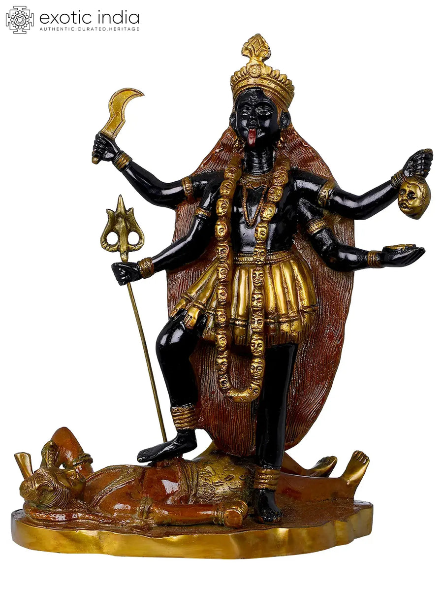 14" Goddess Kali Handmade Brass Statue