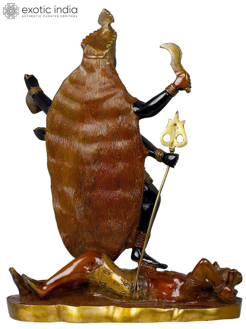 14" Goddess Kali In Brass | Handmade | Made In India