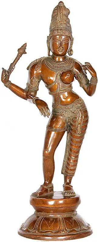14" Ardhanarishvara Brass Statue Handmade