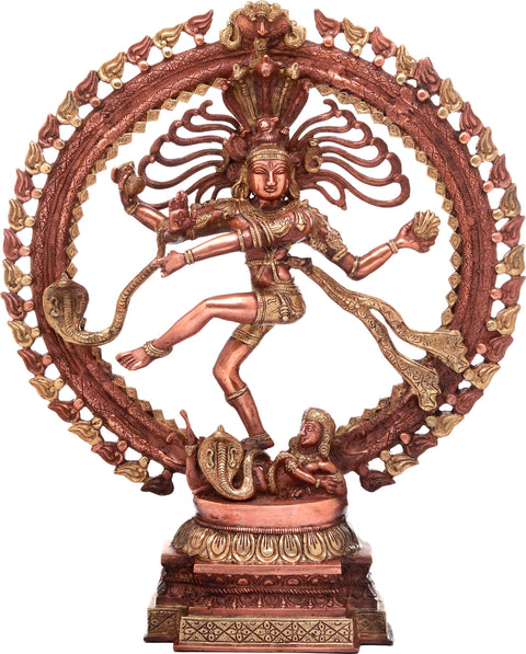 22" Lord Shiva Nataraja Brass Sculpture – Exquisite Handmade Masterpiece | Authentic Indian Craft