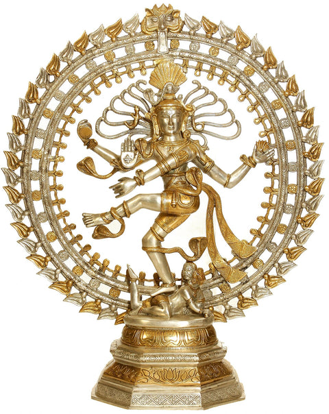 31" Nataraja Brass Idol Ð Stable as the Universe with Gyrating Galaxies | Handmade Masterpiece