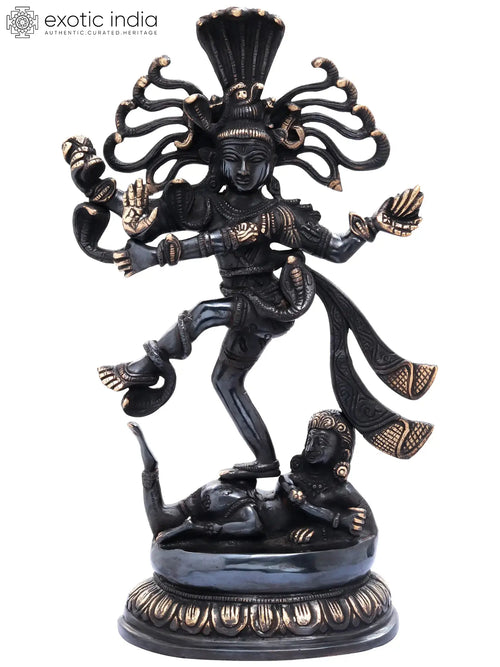 14" Nataraja Tandava Handmade Brass Statue for Pooja