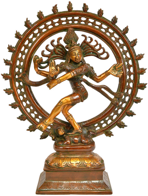 13" Nataraja Brass Sculpture | Handmade | Made in India