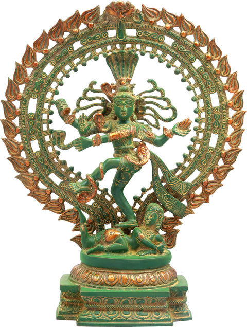 19" Charged with Symbolic Meaning – Lord Shiva as Nataraja Brass Idol | Handmade in India