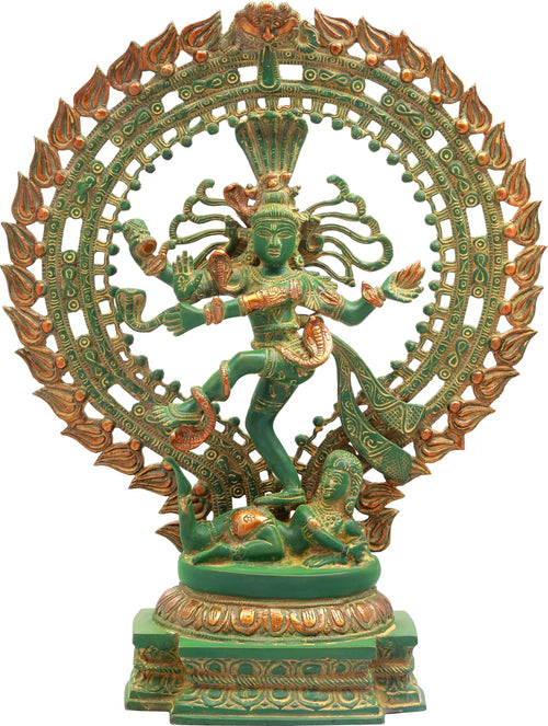 19" Lord Shiva Nataraja Brass Idol Handmade Sculpture