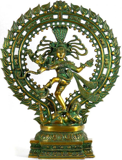 19" Charged with Symbolic Meaning Ð Lord Shiva as Nataraja Brass Idol | Handmade in India