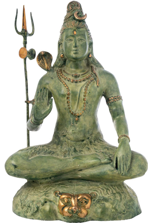22" Lord Shiva In Brass | Handmade | Made In India