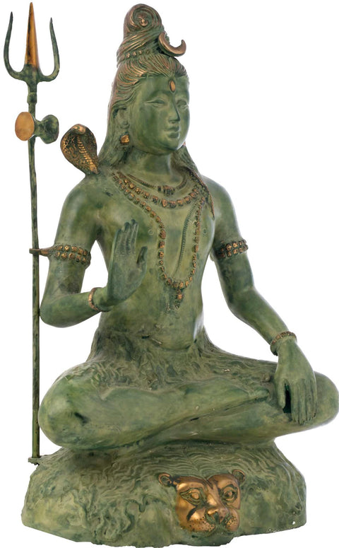 22" Lord Shiva In Brass | Handmade | Made In India
