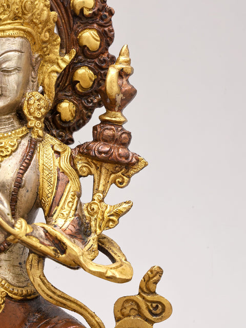 11" Tibetan Buddhist Deity Maitreya Brass Statue – Handmade Spiritual Art | Made in India