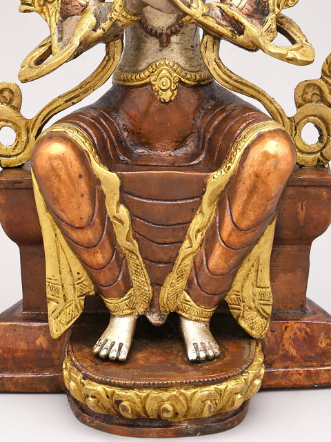 11" Tibetan Buddhist Deity Maitreya Brass Statue – Handmade Spiritual Art | Made in India