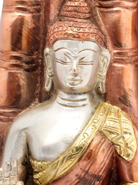 9" Buddha in Hand (Tibetan Buddhist) In Brass | Handmade | Made In India