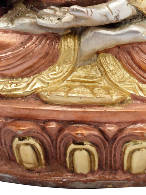 9" Buddha in Hand (Tibetan Buddhist) In Brass | Handmade | Made In India