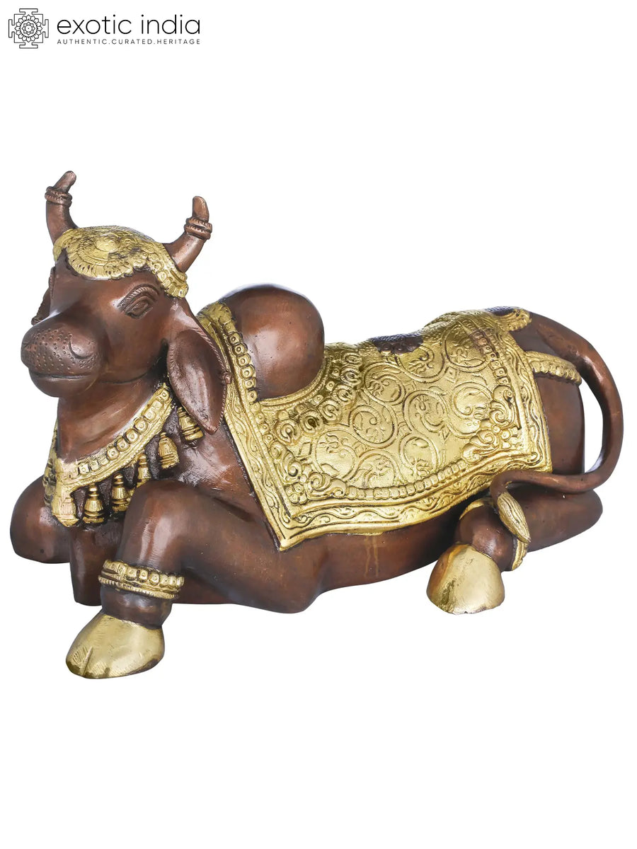 8" Nandi Brass Idol Handmade Statue for Home Decor