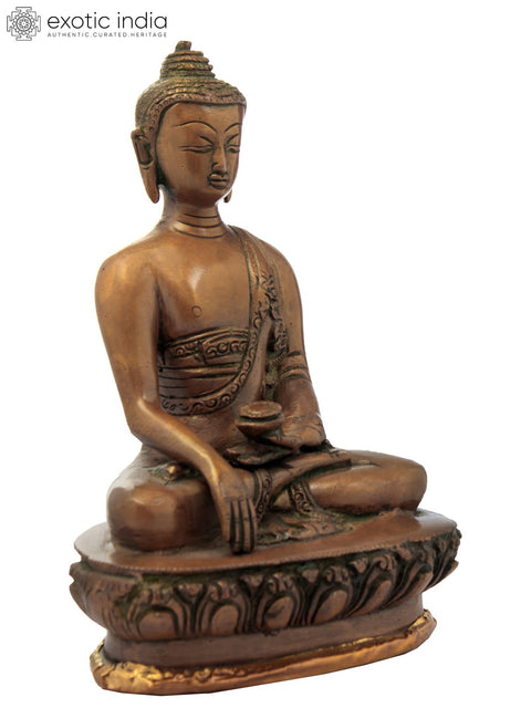 7" Samadhi Buddha Brass Statue | Handcrafted Serenity | Authentic Indian Craftsmanship