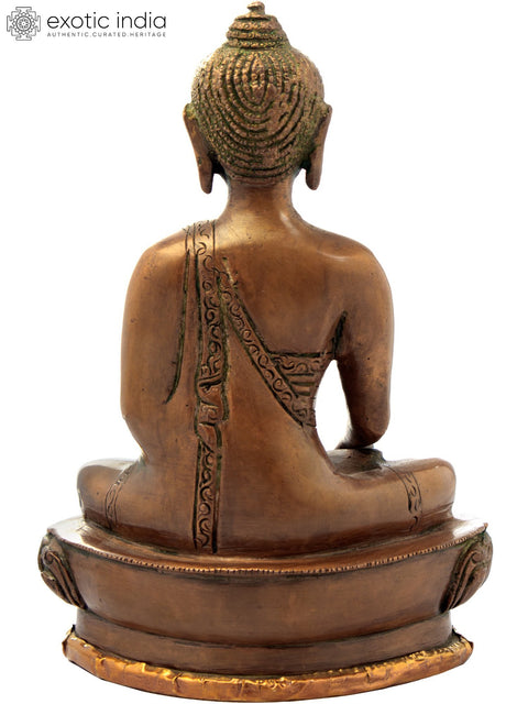 7" Samadhi Buddha Brass Statue | Handcrafted Serenity | Authentic Indian Craftsmanship