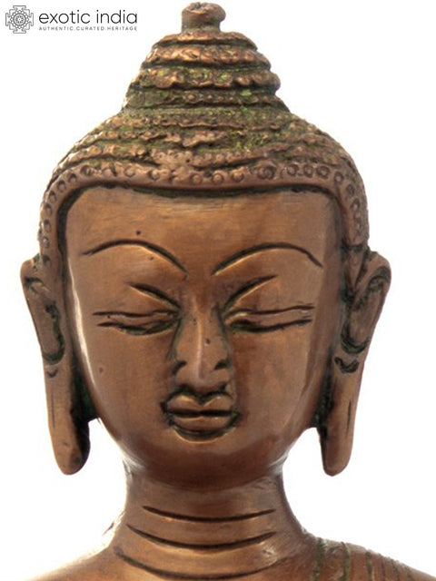 7" Samadhi Buddha Brass Statue | Handcrafted Serenity | Authentic Indian Craftsmanship