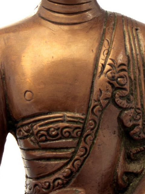 7" Samadhi Buddha Brass Statue | Handcrafted Serenity | Authentic Indian Craftsmanship