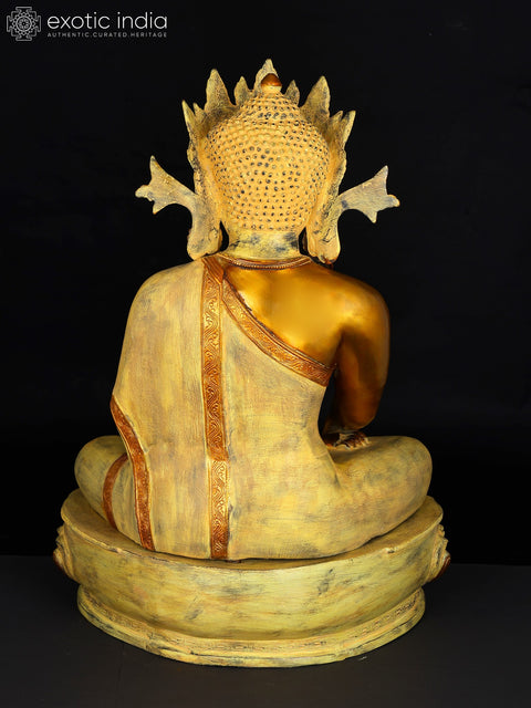 26" Crowned Buddha In Brass | Handmade | Made In India