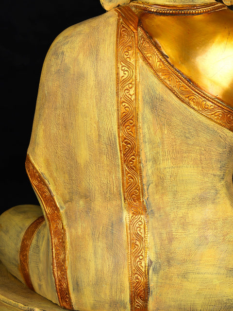 26" Crowned Buddha In Brass | Handmade | Made In India