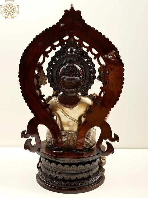 26" Blessing Ganesha with Kirtimukha Aureole In Brass | Handmade | Made In India