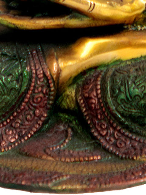 16" Buddha Calling The Earth to be His Witness (Tibetan Buddhist) In Brass | Handmade | Made In India