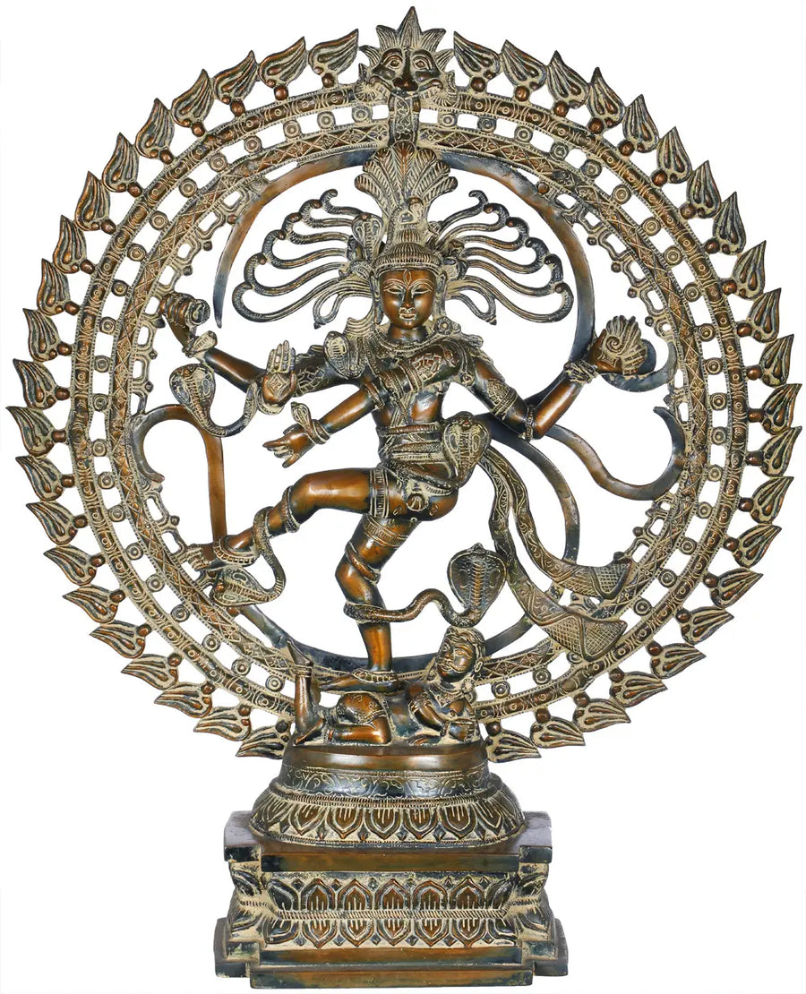 27" Nataraja Brass Statue Handcrafted Traditional Indian Art