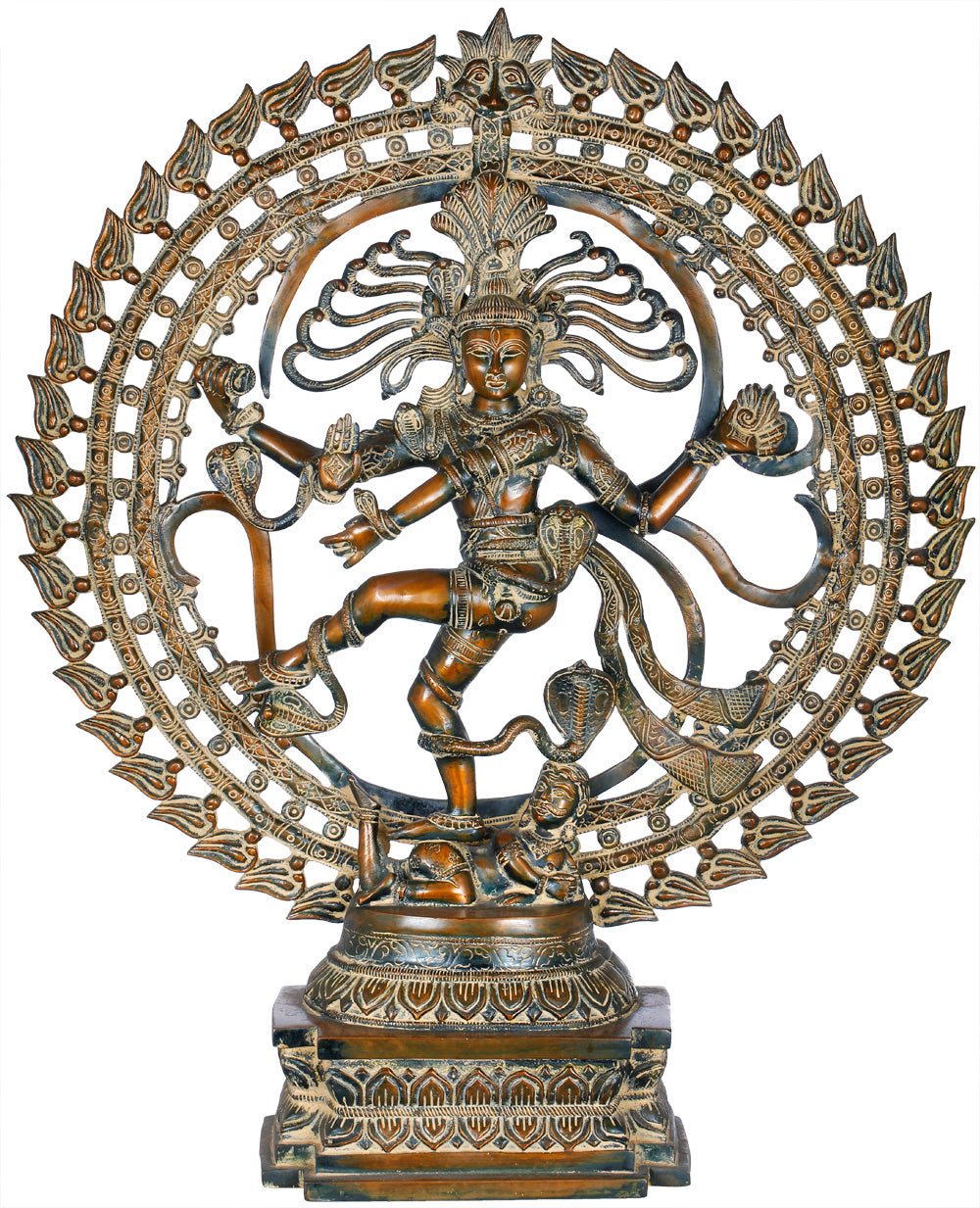 27" Majestic Nataraja in OM Brass | Handcrafted Large-Size Sculpture | Traditional Indian Art