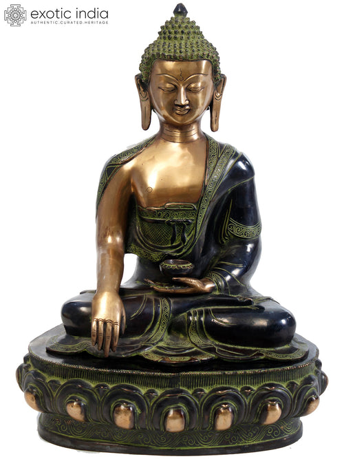 22" Shakyamuni Buddha Meditation Brass Statue Handmade