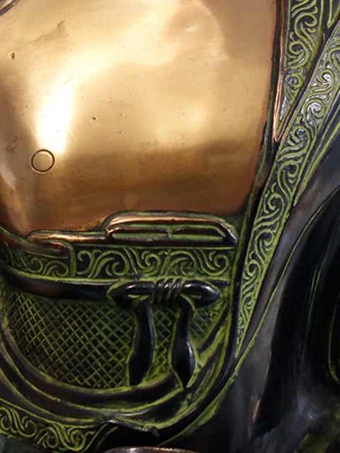 22" Tibetan Buddhist Deity Shakyamuni Buddha in meditation In Brass | Handmade | Made In India
