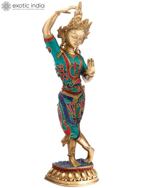 20" Tibetan Buddhist Maya Devi - Mother of Shakyamuni Buddha In Brass | Handmade | Made In India