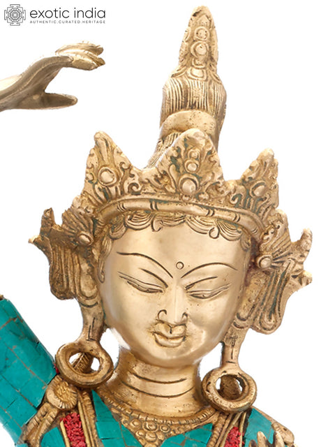 20" Tibetan Buddhist Maya Devi - Mother of Shakyamuni Buddha In Brass | Handmade | Made In India