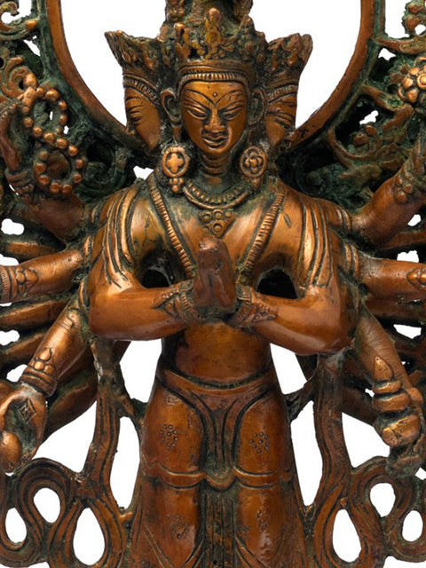 19" Avalokiteshvara Brass Statue – Tibetan Deity of Infinite Compassion | Handmade in India