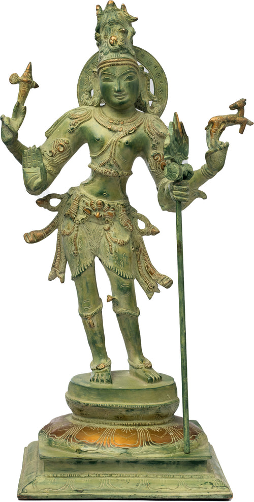 20" Lord Shiva Pashupatinath Brass Statue Handmade