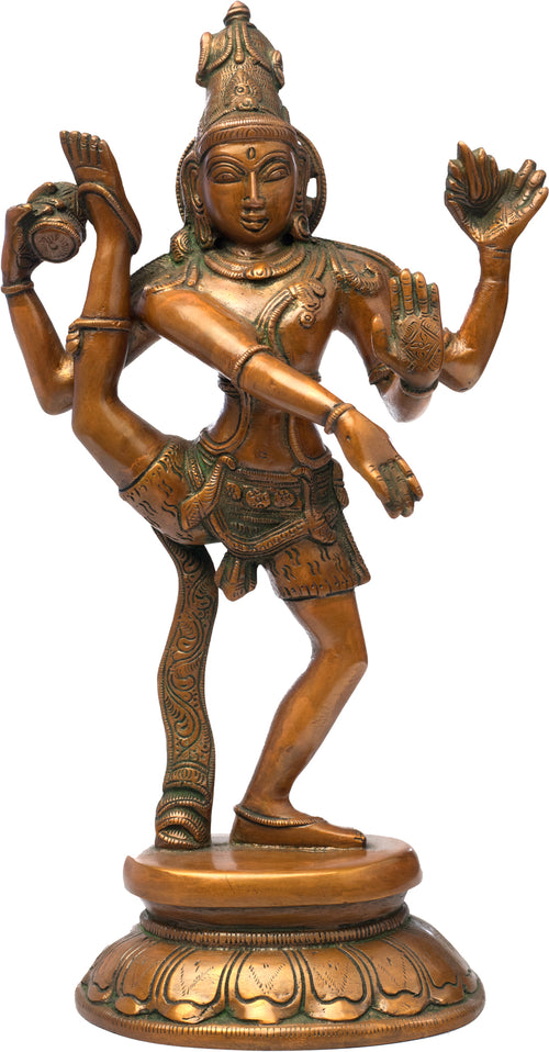 12" Shiva Tandava Dance Handmade Brass Statue
