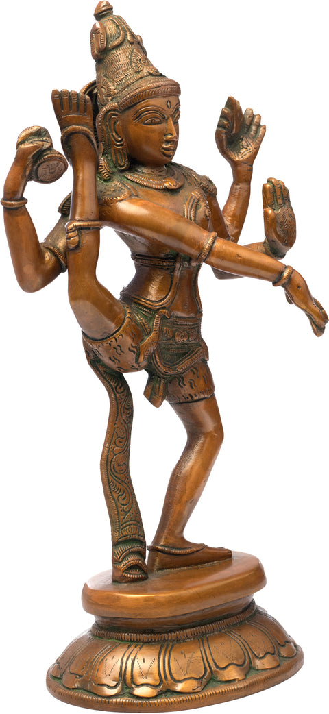 12" Shiva's Tandava In Brass | Handmade | Made In India
