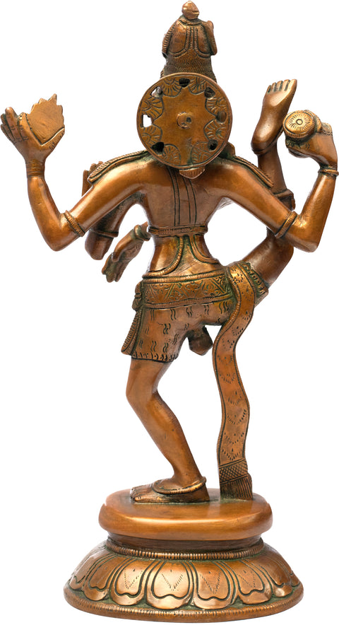 12" Shiva's Tandava In Brass | Handmade | Made In India