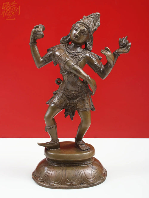 10" Dancing Shiva Brass Statue Handmade